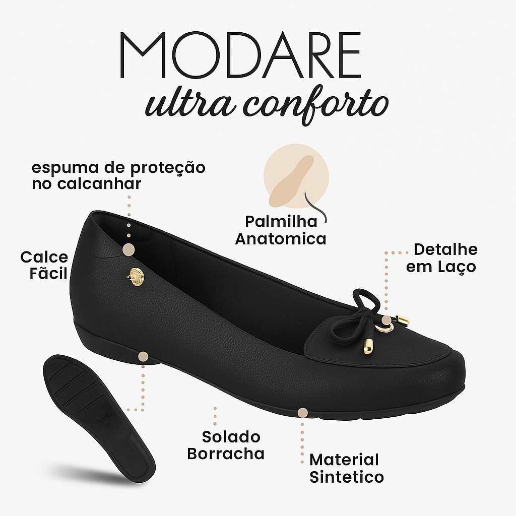 Sapatilha Modare Ortopédica Feminina Ultraconforto