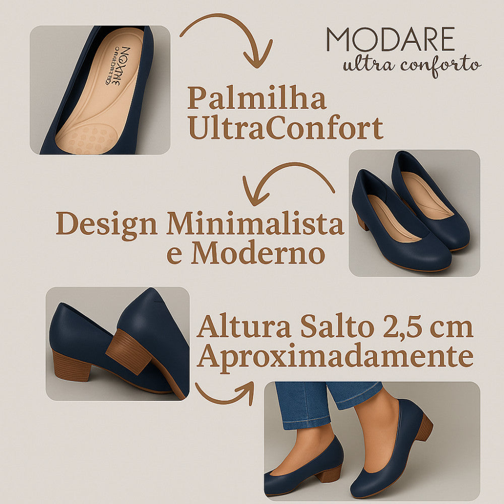 Sapato Scarpin Modare Salto Baixo Grosso