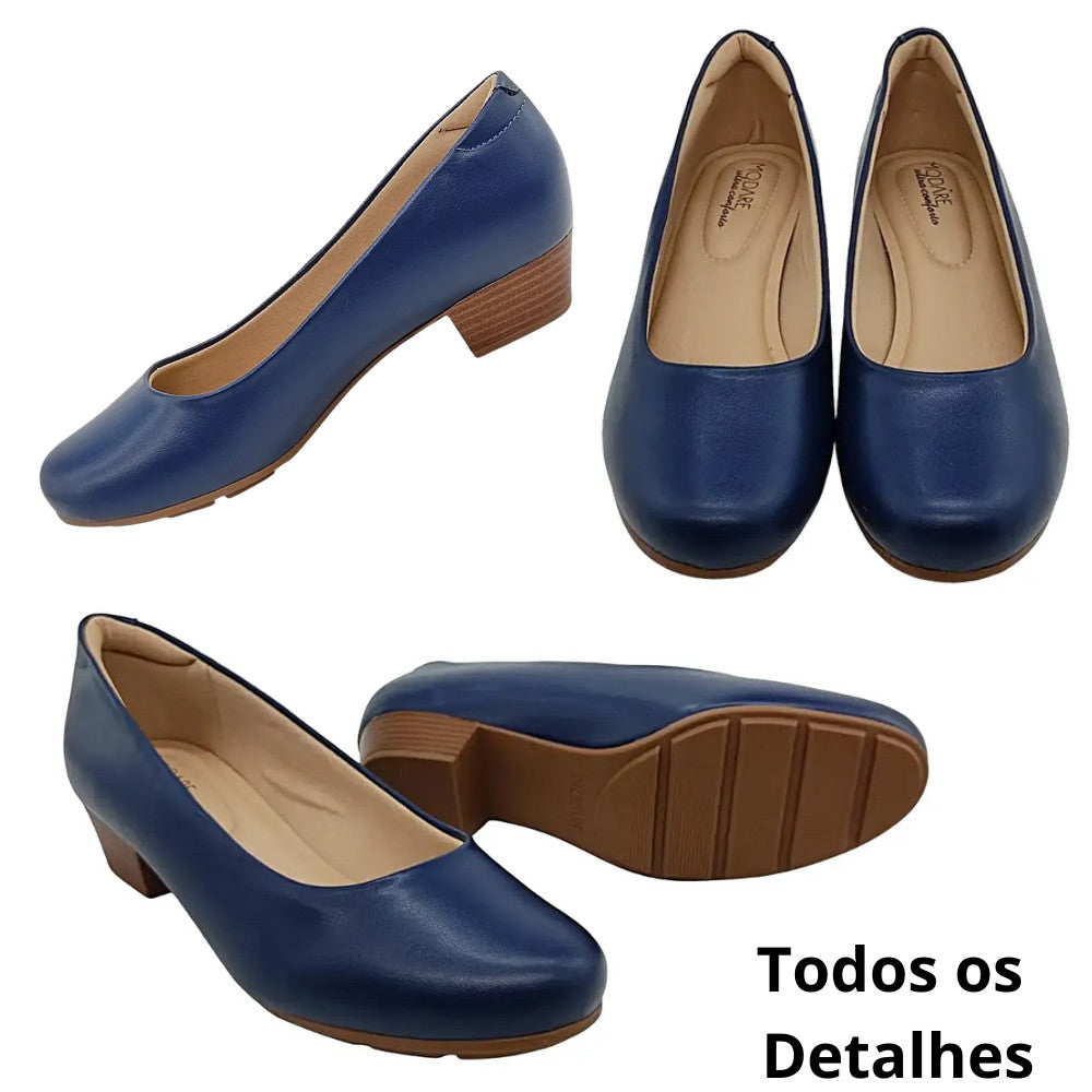 Sapato Scarpin Modare Salto Baixo Grosso