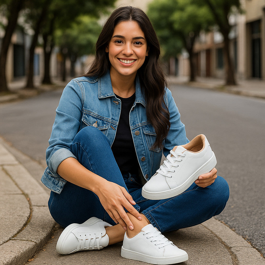Tênis Feminino Casual Moleca Branco leve e Confortável