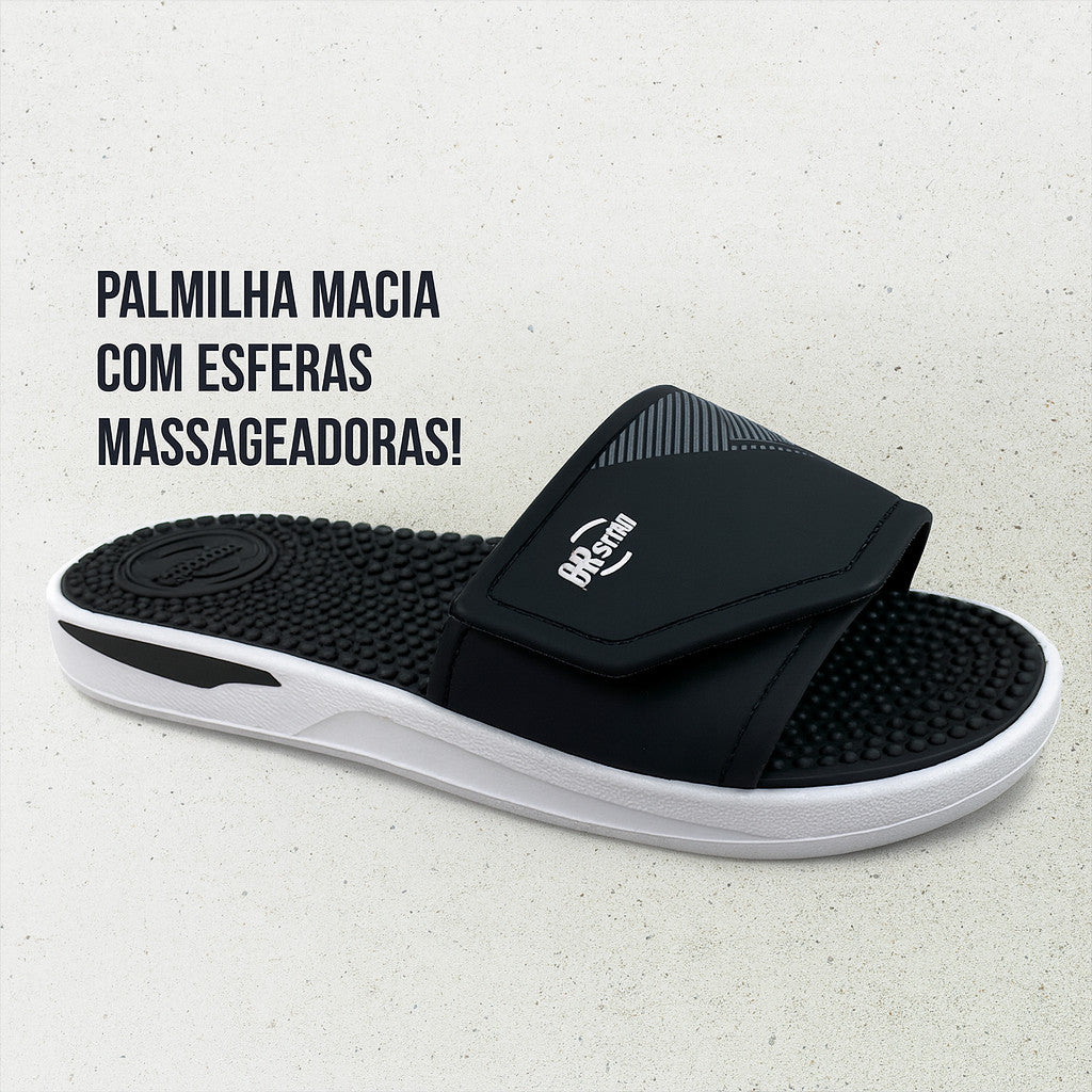 Chinelo Ortopédico Massageadora Slide Masculino BR Sport Confortável Palmilha