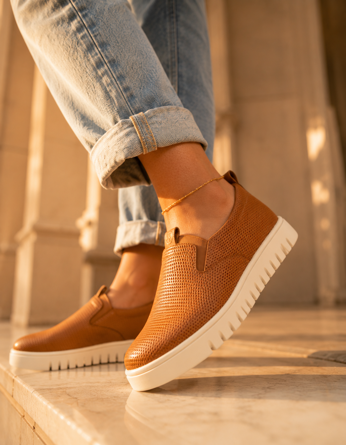 Tênis Bottero Slip Caramelo - Calce Fácil, Conforto Premium | Napoli 372611