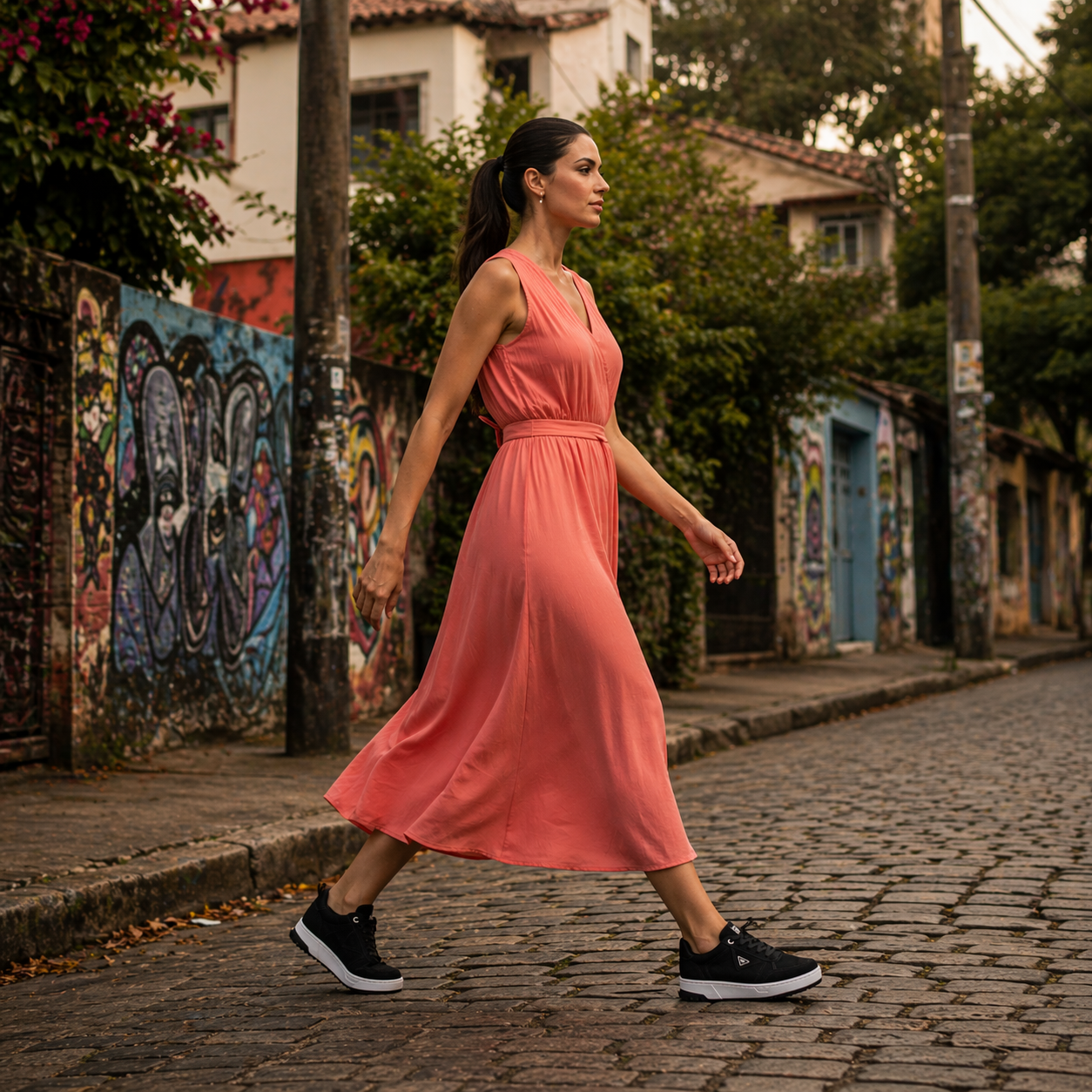 Via Marte Tênis Flatform Preto Camurça e Branco Crystal — Estilo Premium para o Dia a Dia