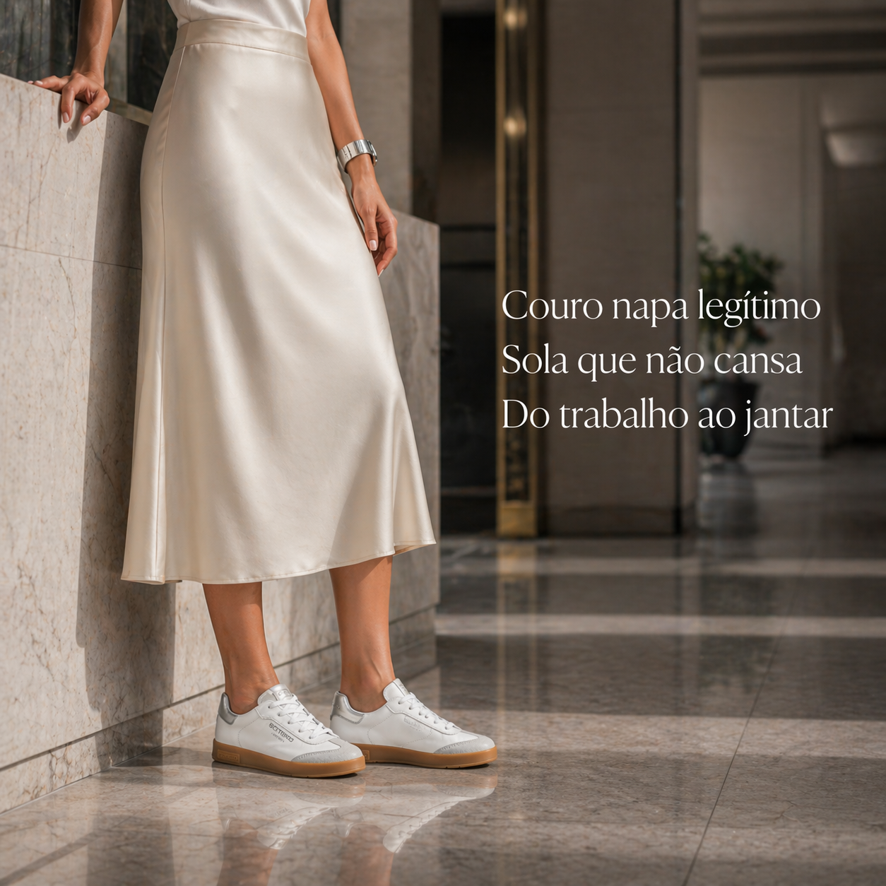 Tênis Bottero Sneaker Couro Napa Legítimo- de pés cansados a passos leves.
