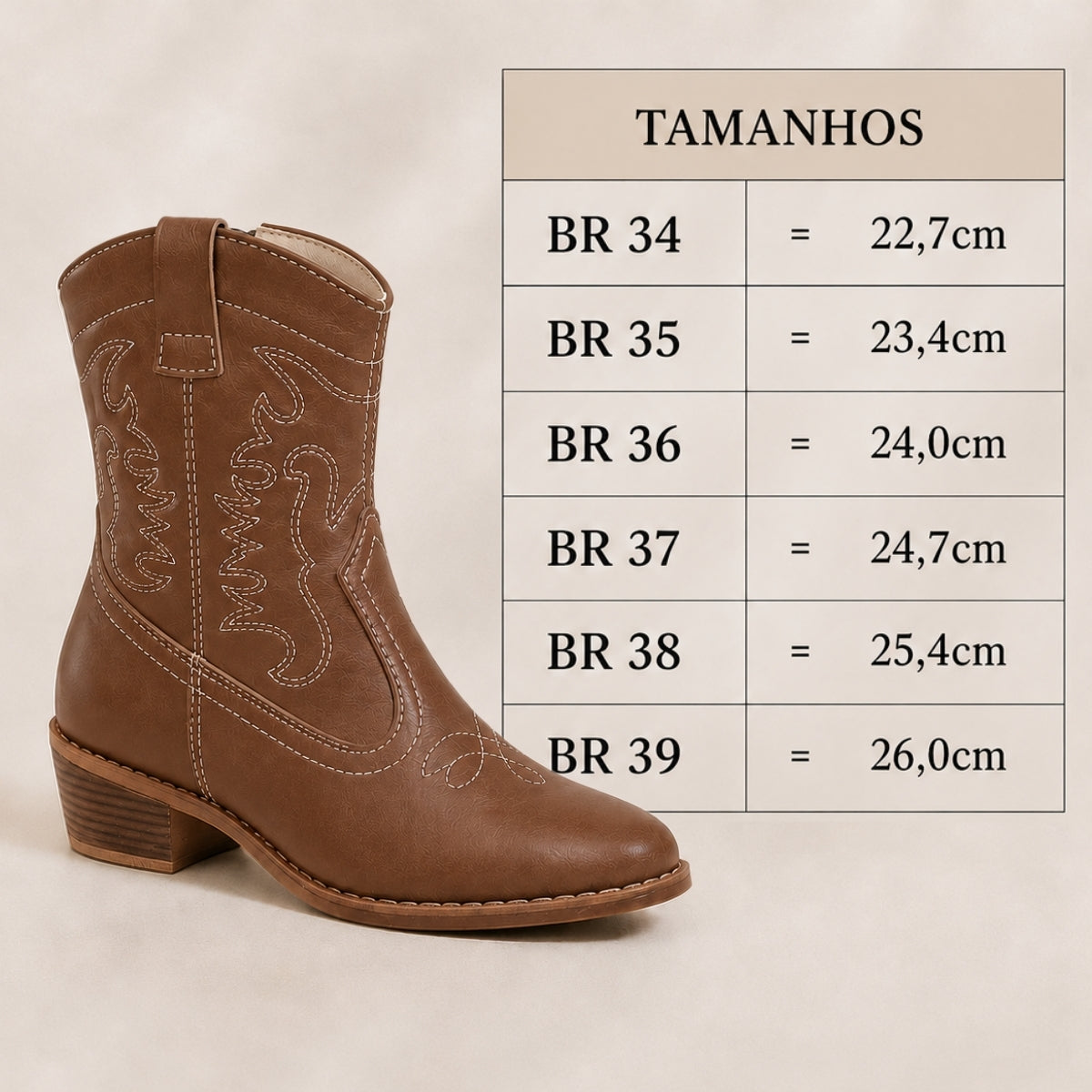 Bota Country Cano Médio Moleca Ana Castela | Bordado Western | Preta e Avelã
