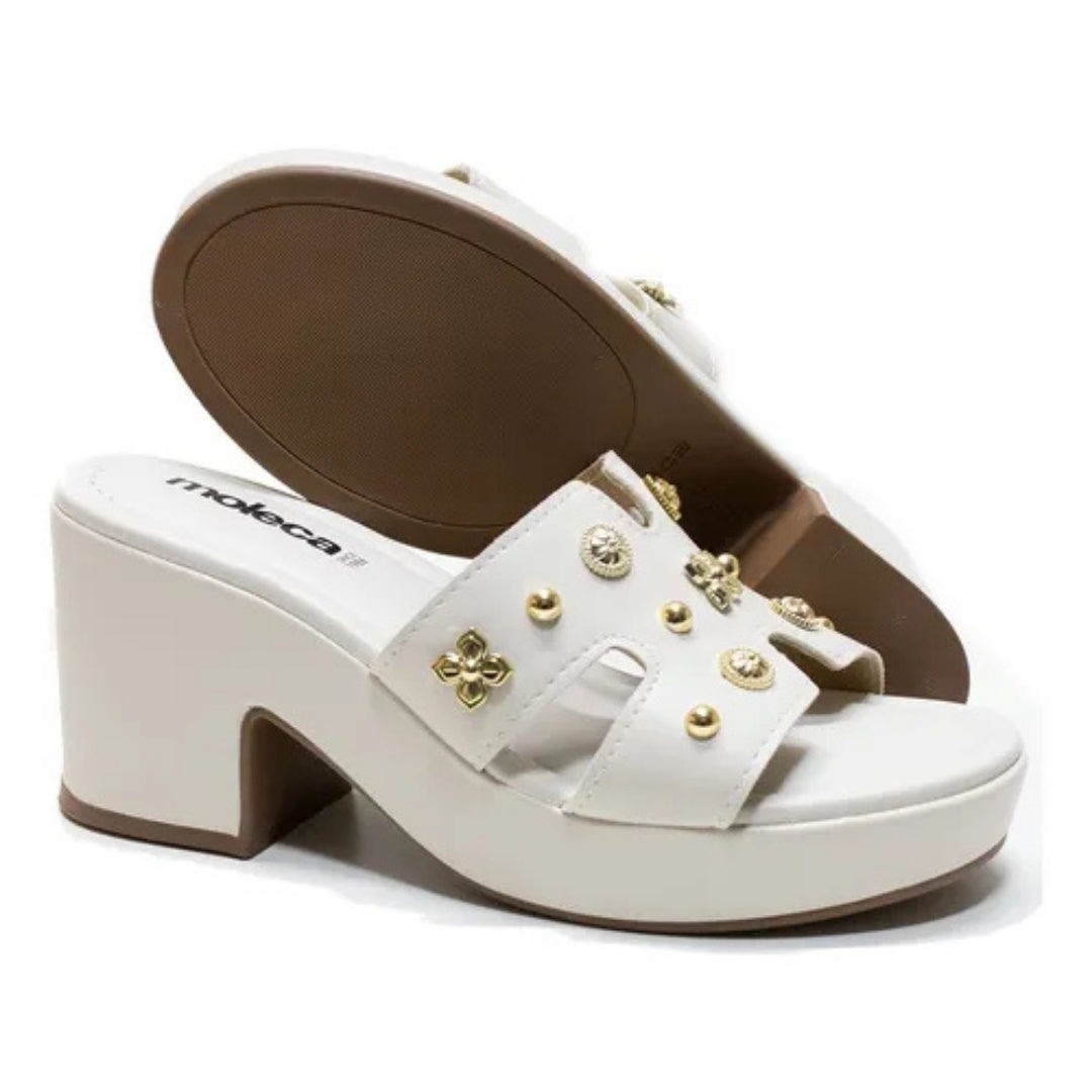 Tamanco Feminino Plataforma Salto Grosso Moleca