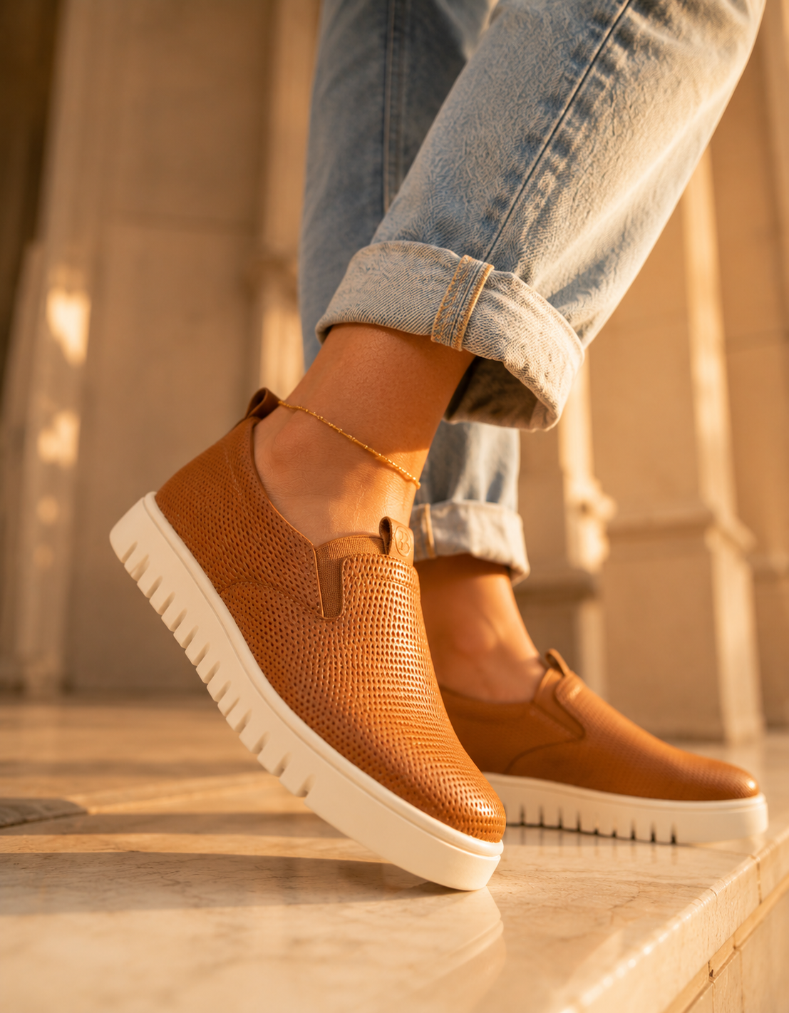 Tênis Bottero Slip Caramelo - Calce Fácil, Conforto Premium | Napoli 372611