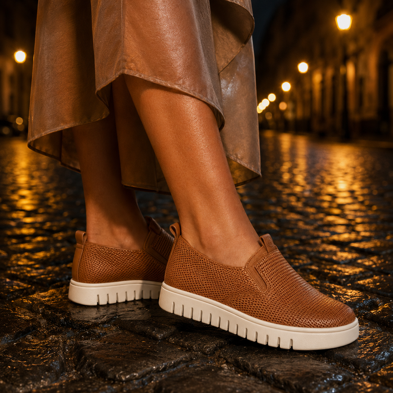 Tênis Bottero Slip Caramelo - Calce Fácil, Conforto Premium | Napoli 372611