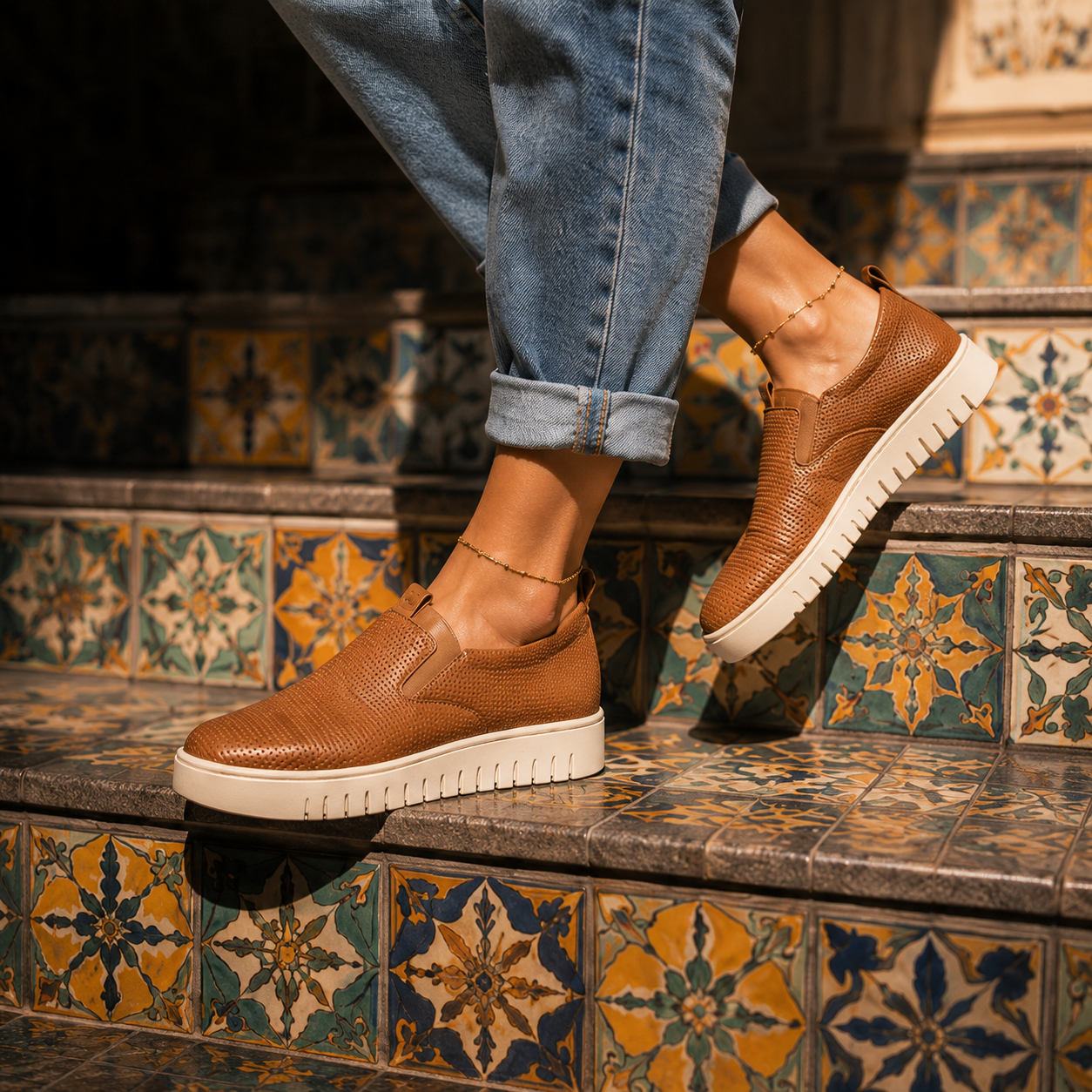 Tênis Bottero Slip Caramelo - Calce Fácil, Conforto Premium | Napoli 372611