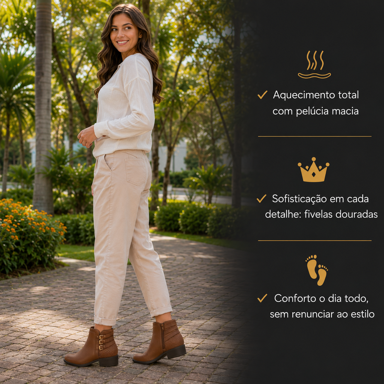 Bota Modare Montaria Avelã Aquecida Elegância em Cada Passo