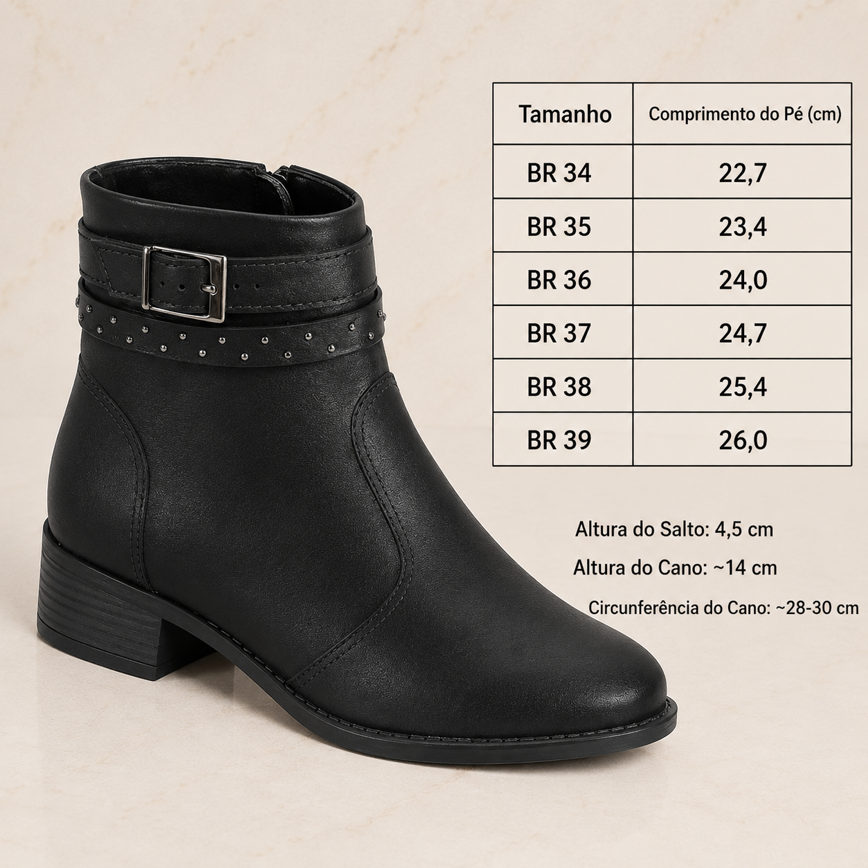 Bota Modare Napa Preta  Premium - Conforto e Elegância