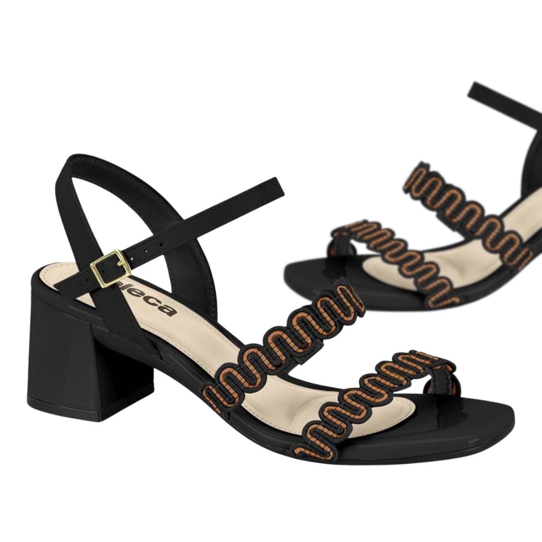 Sandália Moleca Feminina Salto Bloco 6 cm Ultra Comfort - Lançamento!