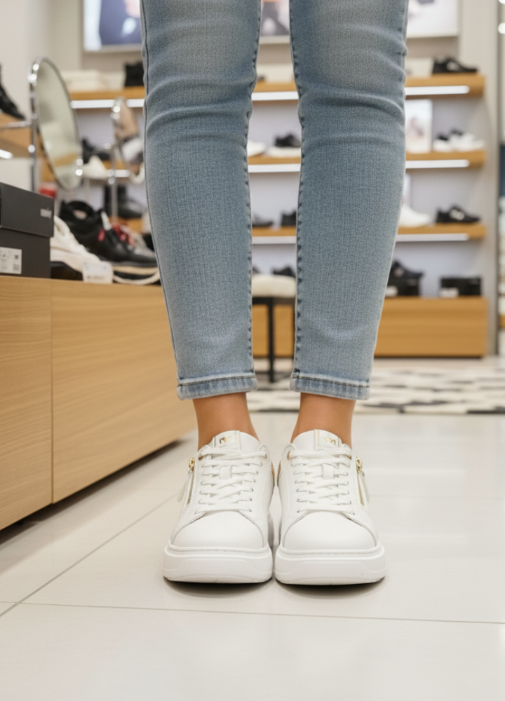 Tênis Via Marte Feminino Casual Lindo Novo Flatform Original com Ziper