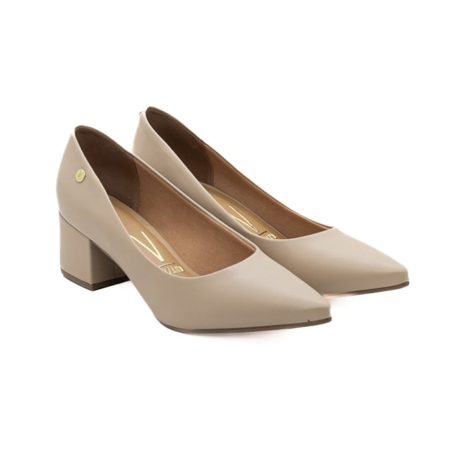 Sapato Scarpin Feminino Vizzano Salto Baixo Quadrado Bloco Grosso Bico Fino