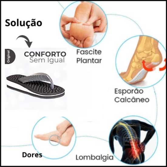 Chinelo massageador ortopédico Flex