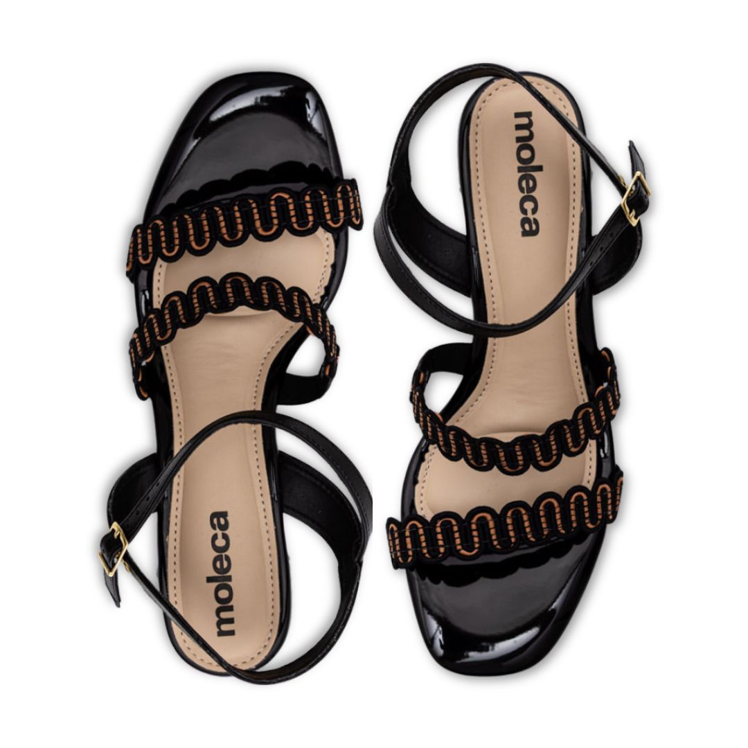 Sandália Moleca Feminina Salto Bloco 6 cm Ultra Comfort - Lançamento!