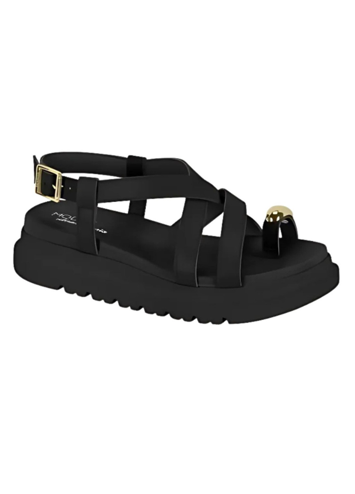 Sandália Modare Feminina Flatform Tiras Cruzadas Dedo