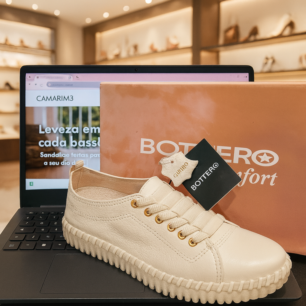 Tênis Feminino Bottero Comfort – Couro Legítimo - Preço Promocional, Apenas Hoje!