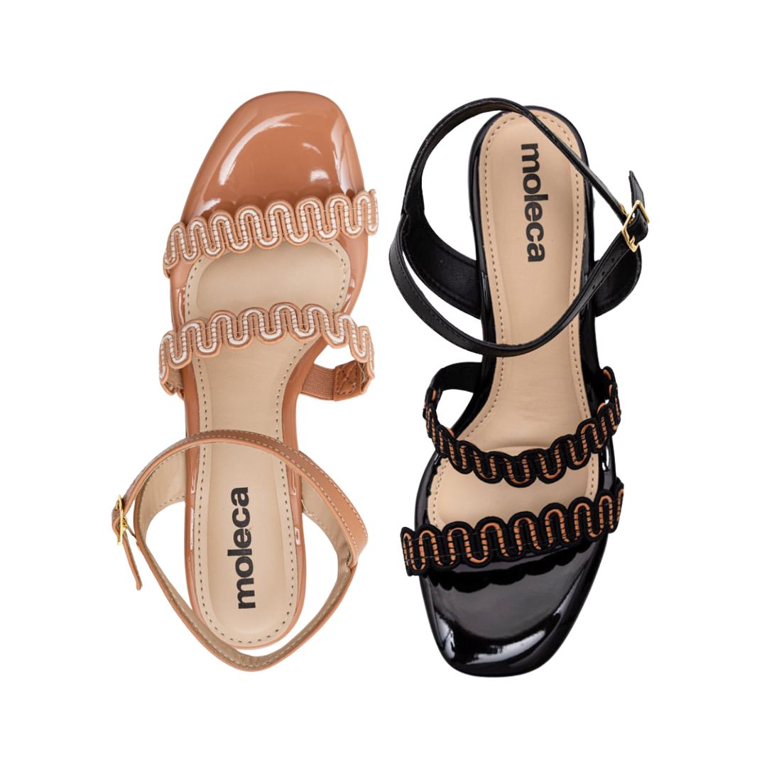 Sandália Moleca Feminina Salto Bloco 6 cm Ultra Comfort - Lançamento!