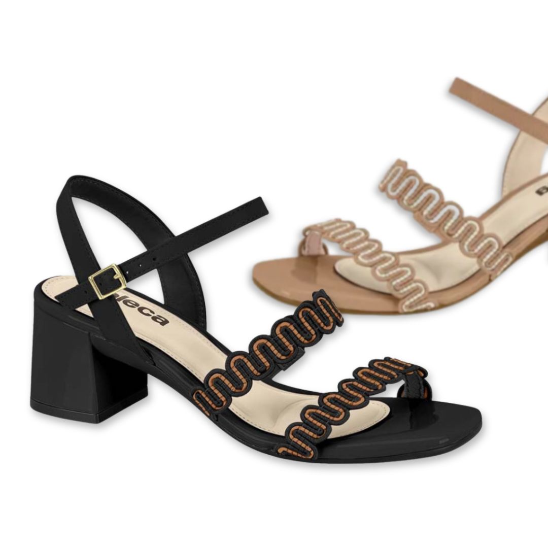 Sandália Moleca Feminina Salto Bloco 6 cm Ultra Comfort - Lançamento!