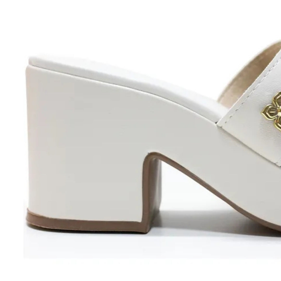 Tamanco Feminino Plataforma Salto Grosso Moleca