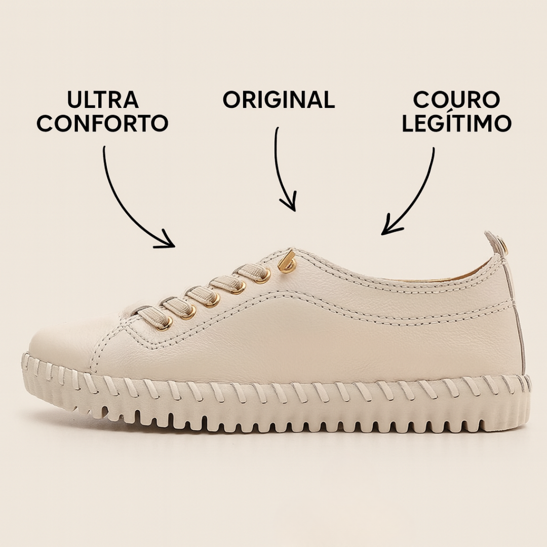 Tênis Feminino Bottero Comfort – Couro Legítimo - Preço Promocional, Apenas Hoje!