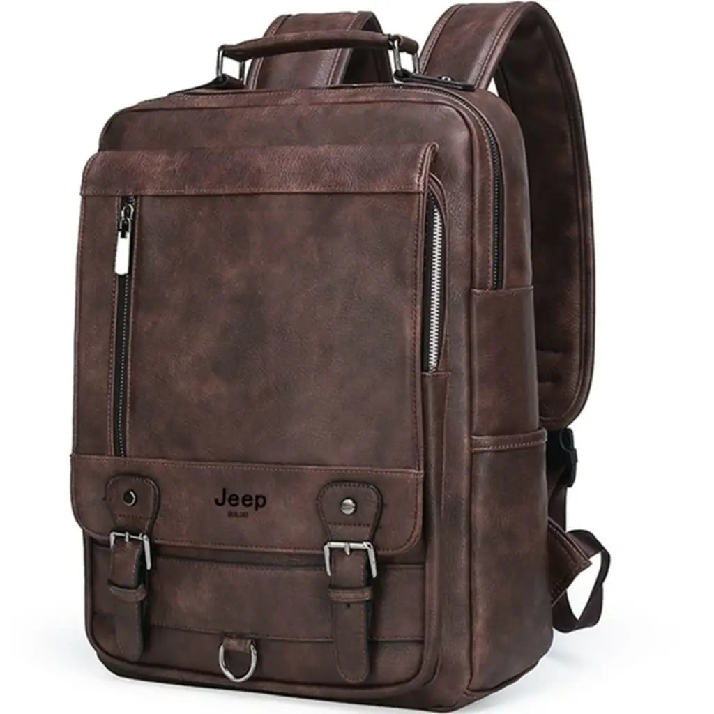 Mochila de couro masculina jeep