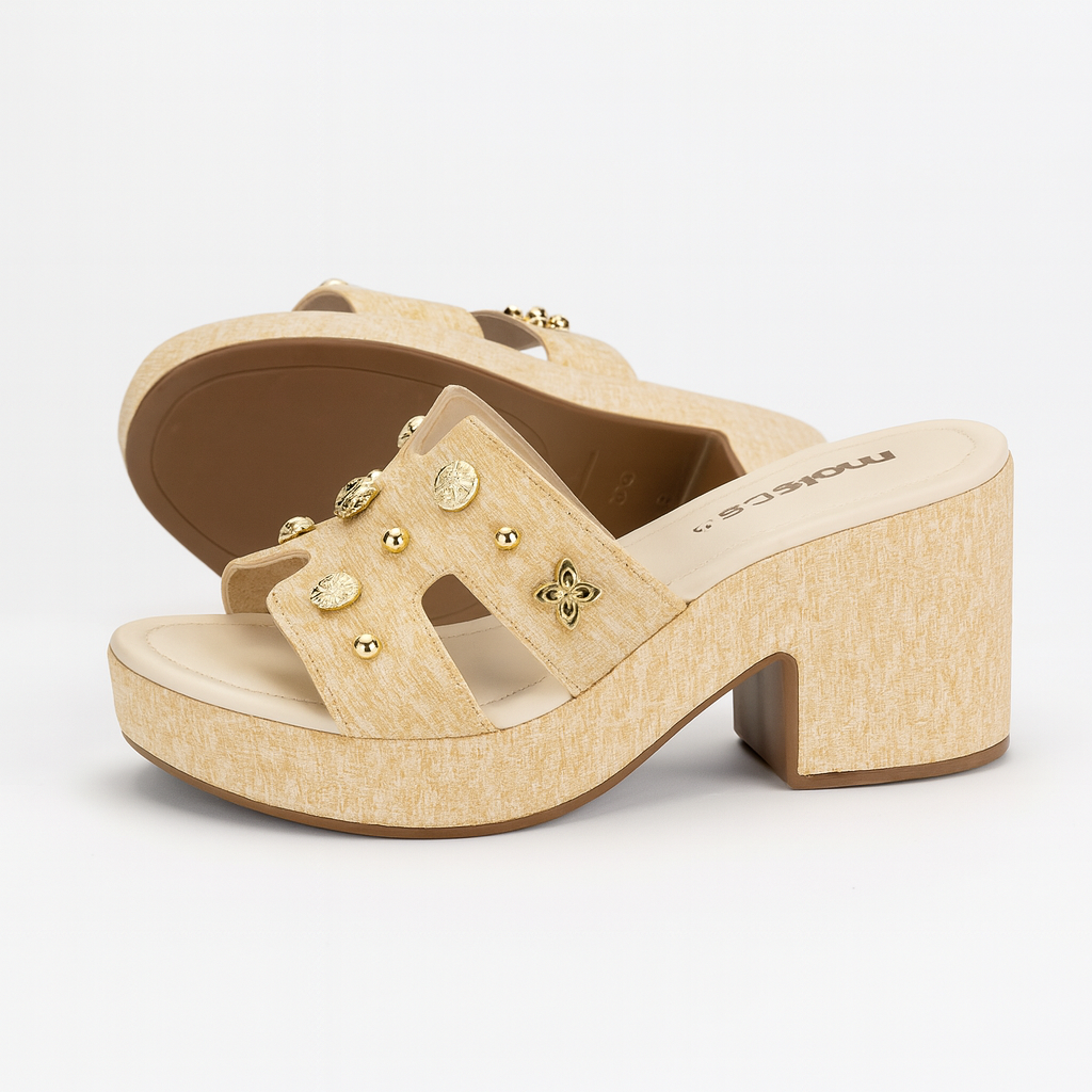 Tamanco Feminino Plataforma Salto Grosso Moleca