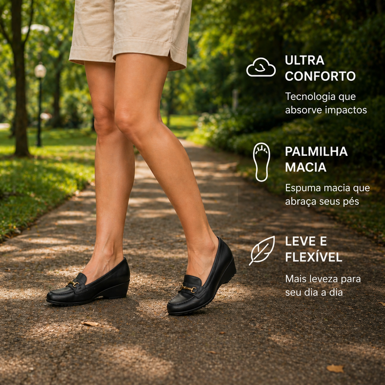Sapato Anabela Feminino Modare Ultra Conforto com Salto Baixo Ideal para Trabalho e Uso Diário