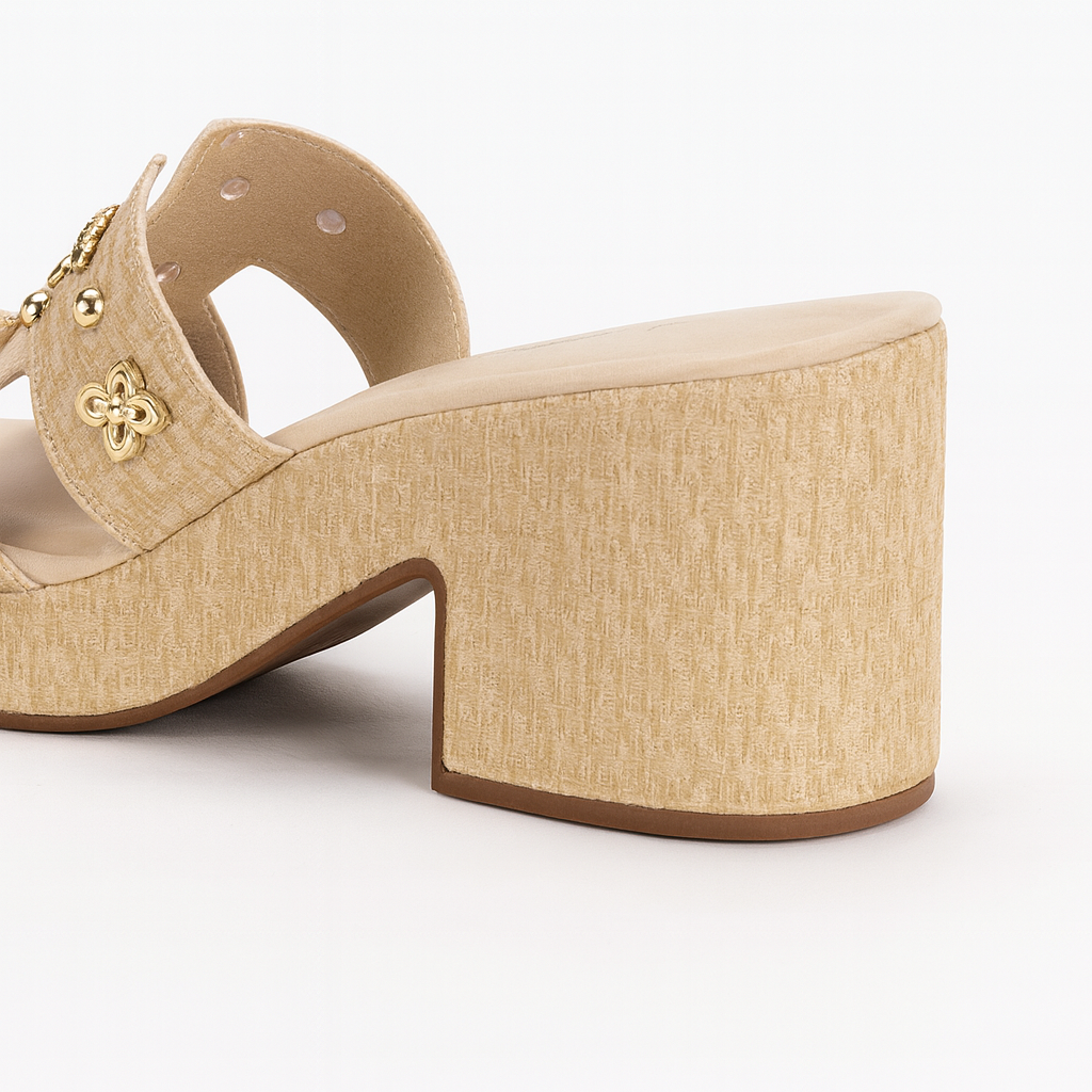 Tamanco Feminino Plataforma Salto Grosso Moleca