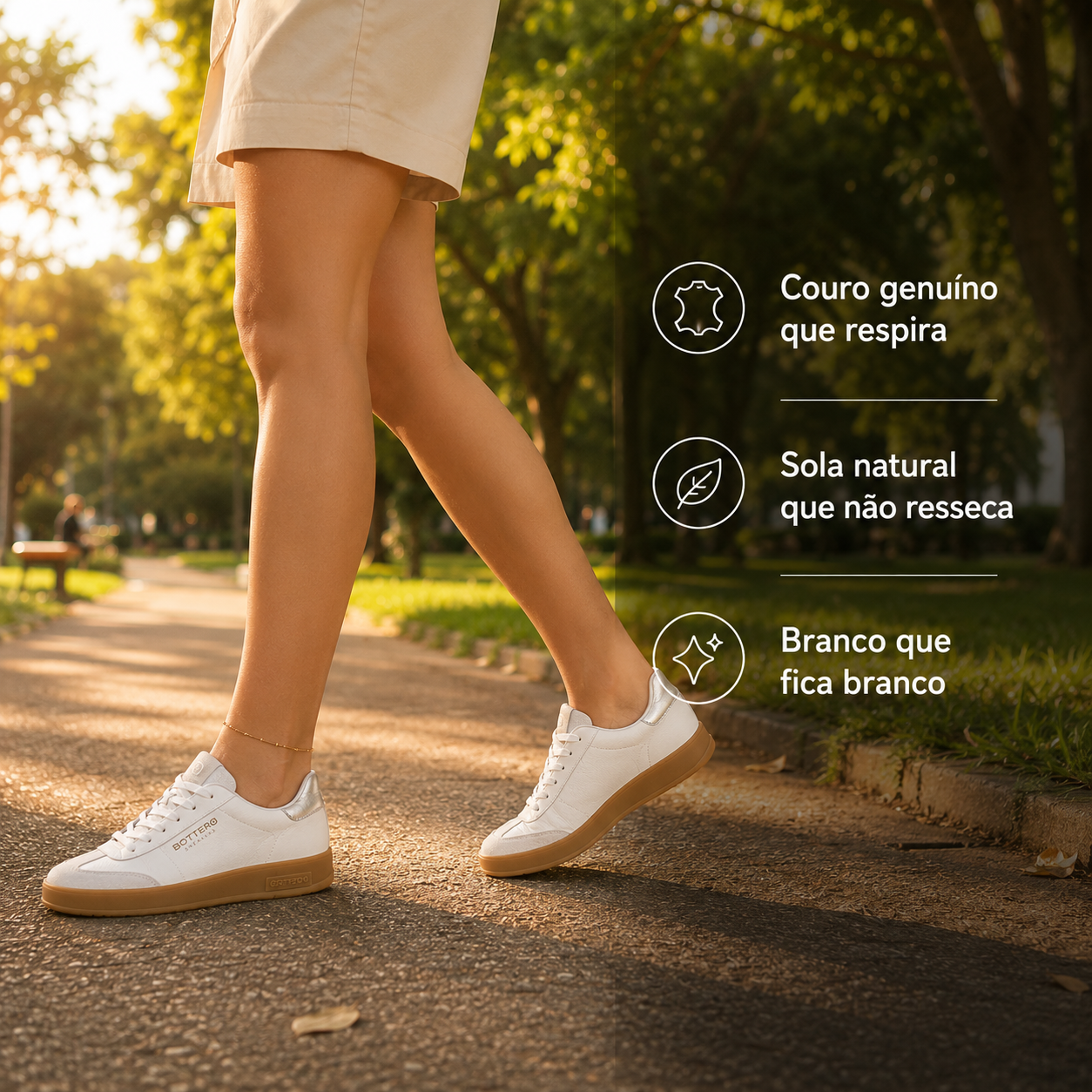 Tênis Bottero Sneaker Couro Napa Legítimo- de pés cansados a passos leves.