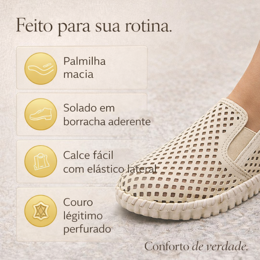Tênis em Couro Feminino Bottero Twist – de pés cansados a passos leves.