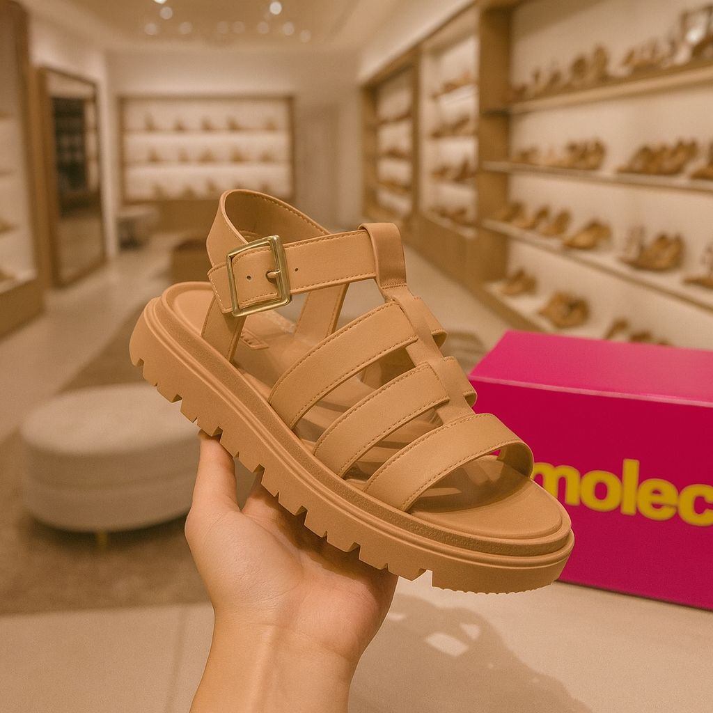 Sandália Papete Feminina Moleca Flatform