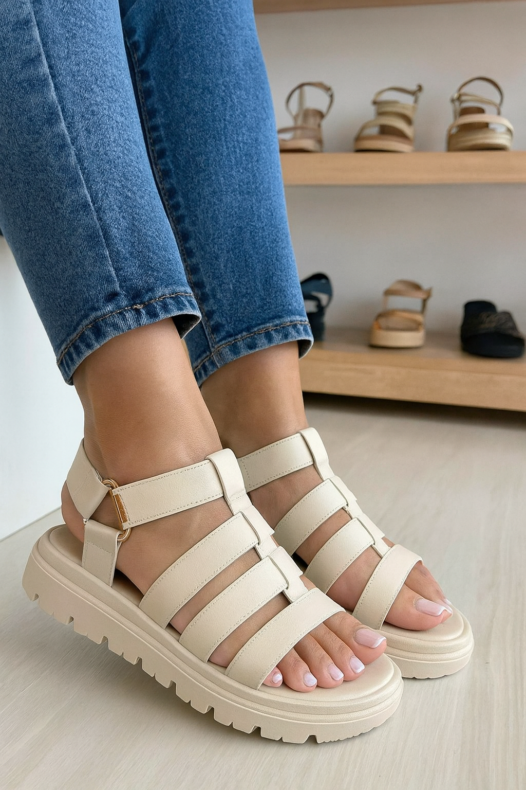 Sandália Papete Feminina Moleca Flatform