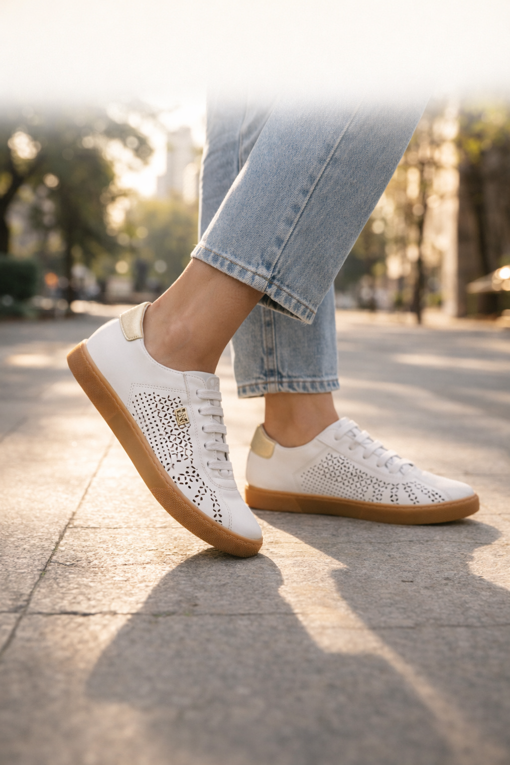 Tênis Feminino Bottero Couro Legítimo Branco Comfort 34-39