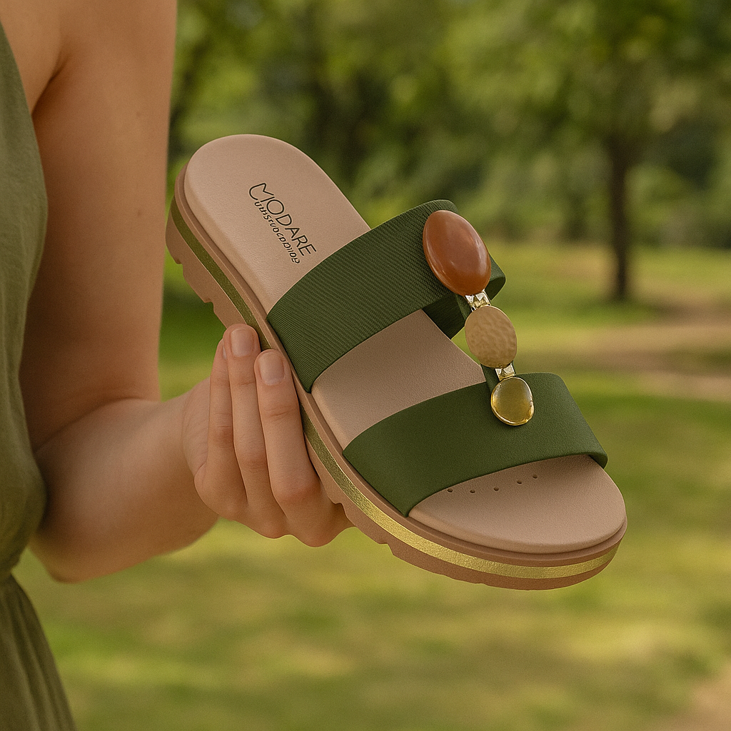 Tamanco Feminino Modare Ortopedico Tratorado Pedraria Ultraconforto