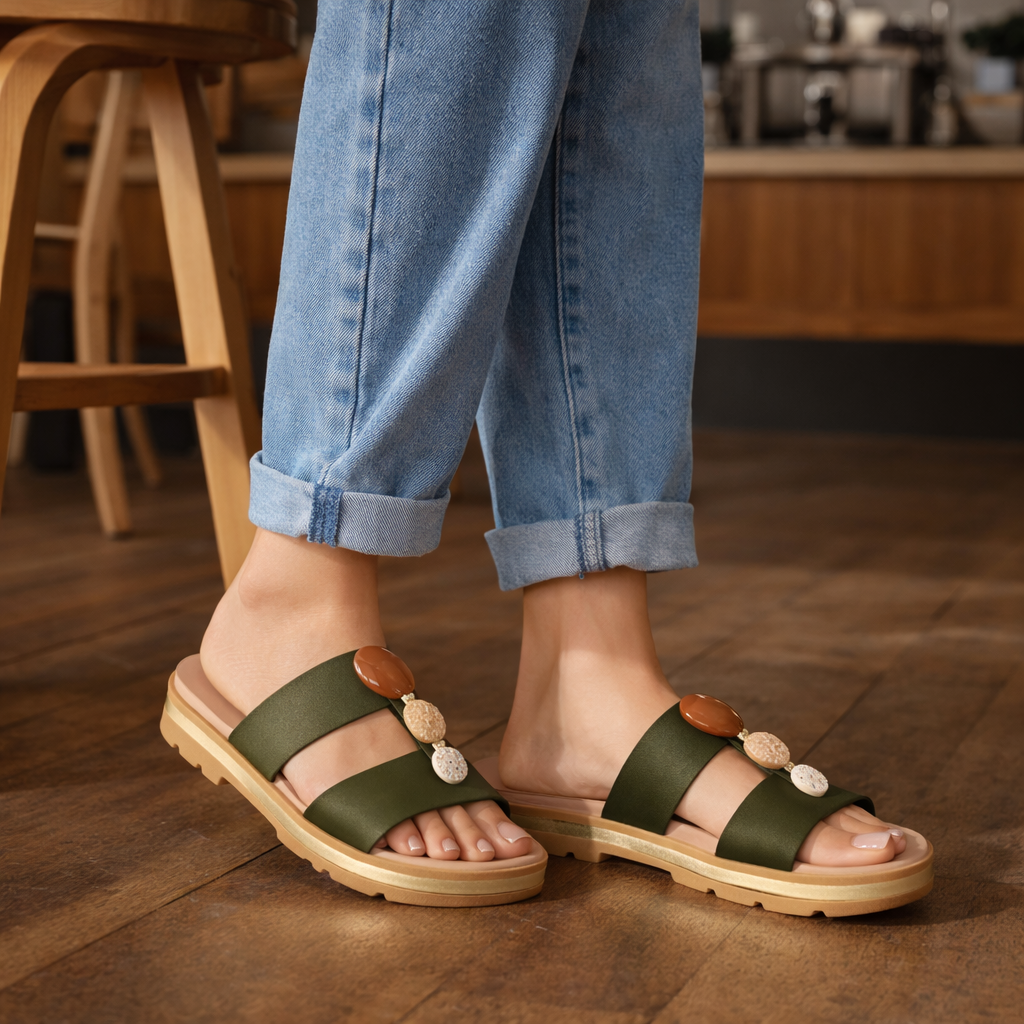 Tamanco Feminino Modare Ortopédico Pedraria Tratorado Creme Preto Bege Oliva 34-39 - Alívio, leveza, disposição para seu Dia a Dia!