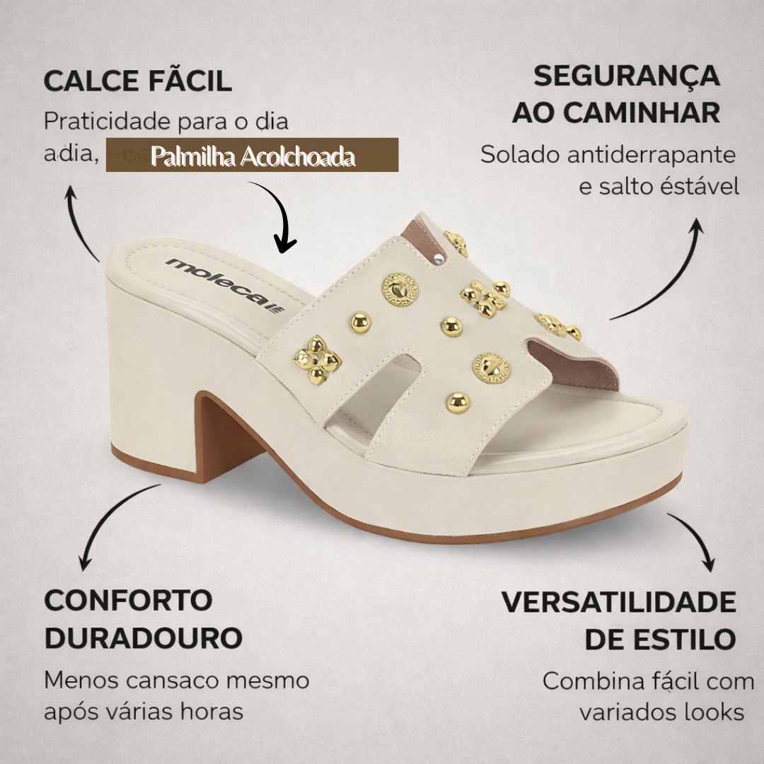 Tamanco Moleca Ortopédico Conforto Diário – Calce Fácil, Macio e Ideal Para o Dia a Dia