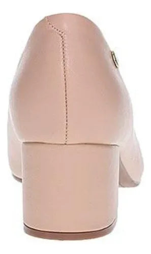 Sapato Scarpin Feminino Vizzano Salto Baixo Quadrado Bloco Grosso Bico Fino