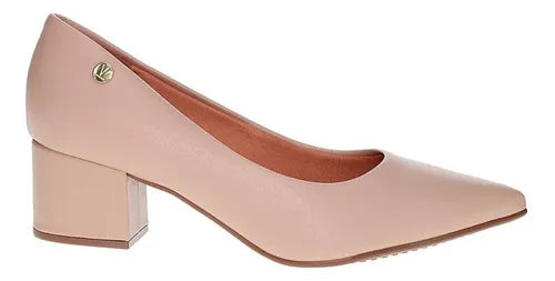 Sapato Scarpin Feminino Vizzano Salto Baixo Quadrado Bloco Grosso Bico Fino