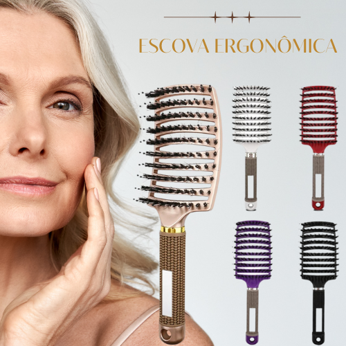 Kit 2 Escova de Cabelo Ergonômica para Mulheres