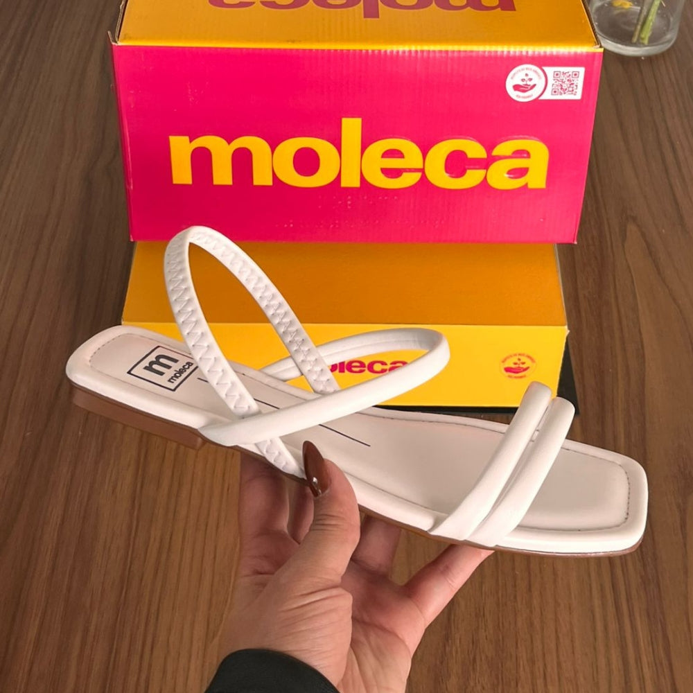 Sandália Feminina Rasteirinha Moleca Confortável com Elástico