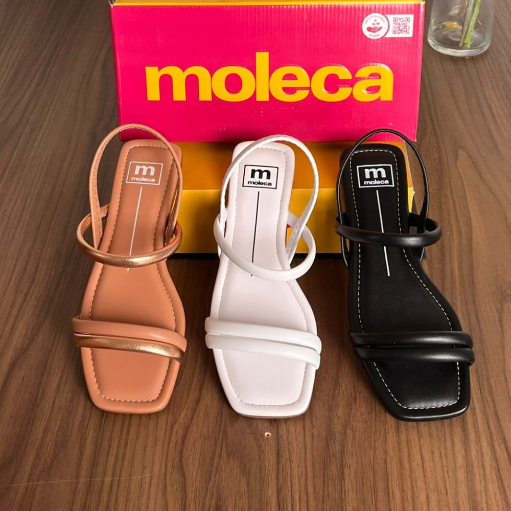 Sandália Feminina Rasteirinha Moleca Confortável com Elástico