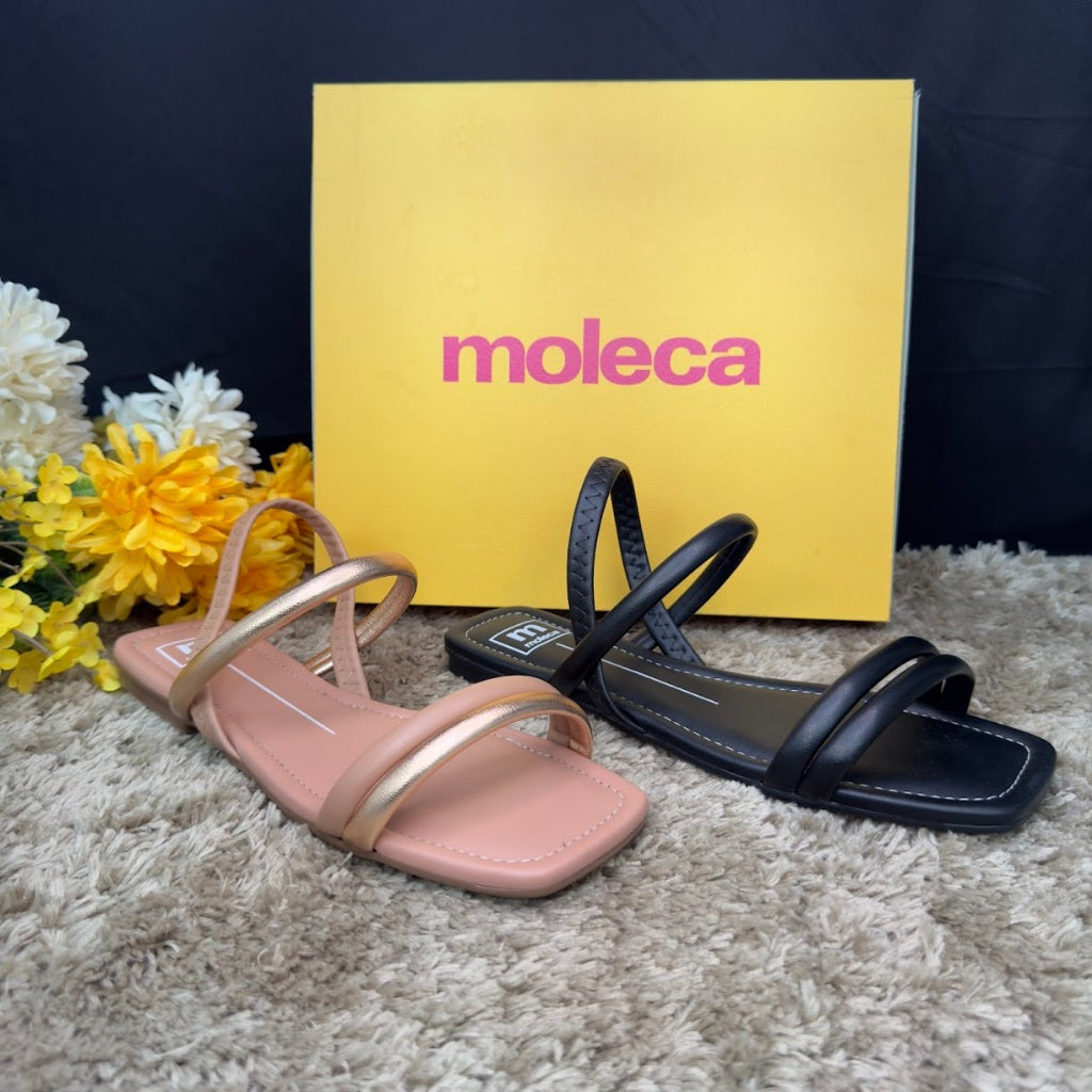 Sandália Feminina Rasteirinha Moleca Confortável com Elástico