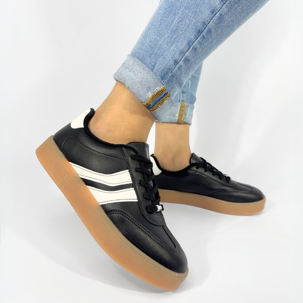 Tênis Feminino Vizzano Plataforma Listras Estilosas Confortável Casual