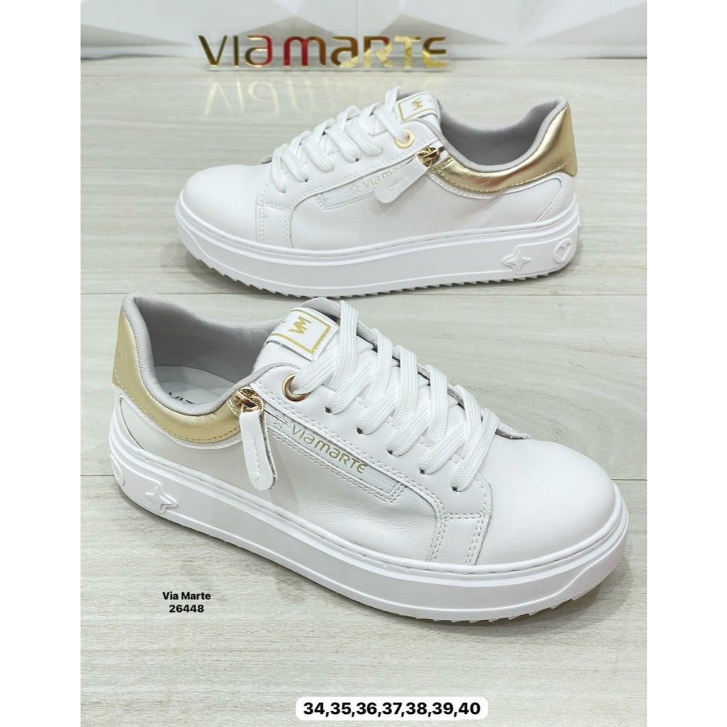 Tênis Via Marte Feminino Casual Lindo Novo Flatform Original com Ziper