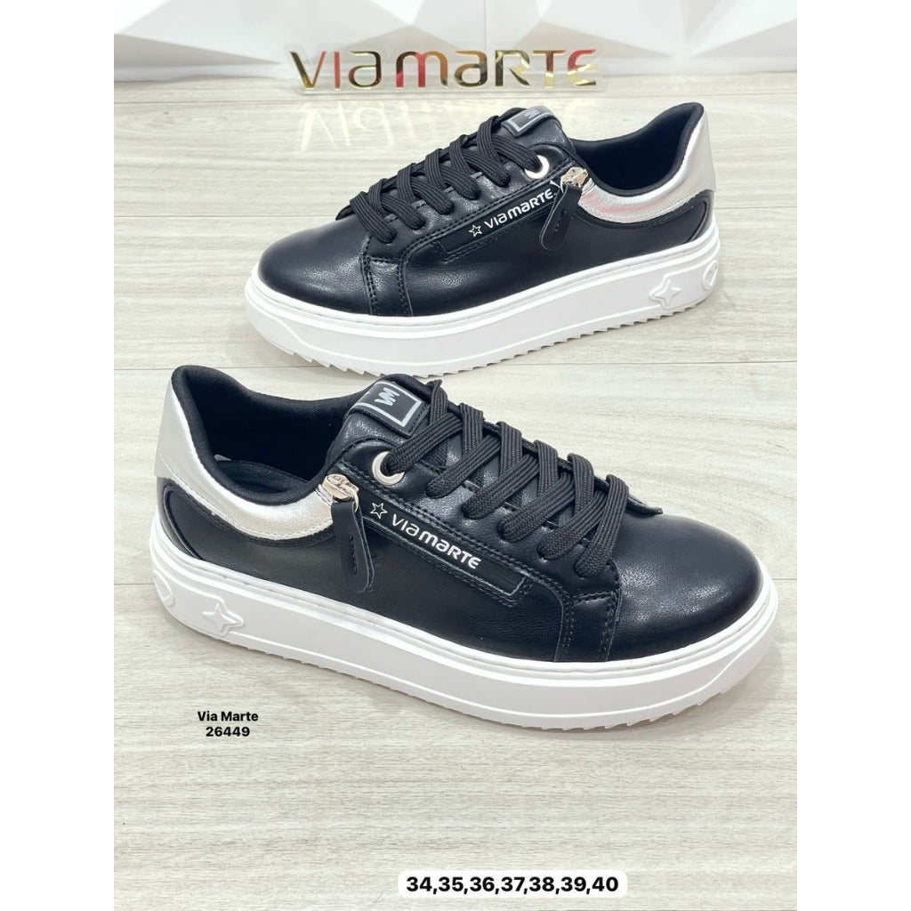 Tênis Via Marte Feminino Casual Lindo Novo Flatform Original com Ziper
