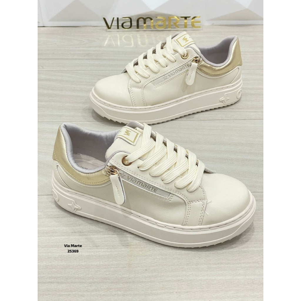 Tênis Via Marte Feminino Casual Lindo Novo Flatform Original com Ziper
