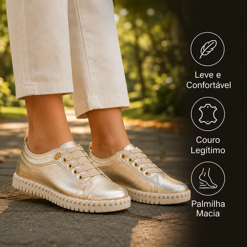 Tênis em couro feminino Bottero - Conforto que Acompanha Você o Dia Todo