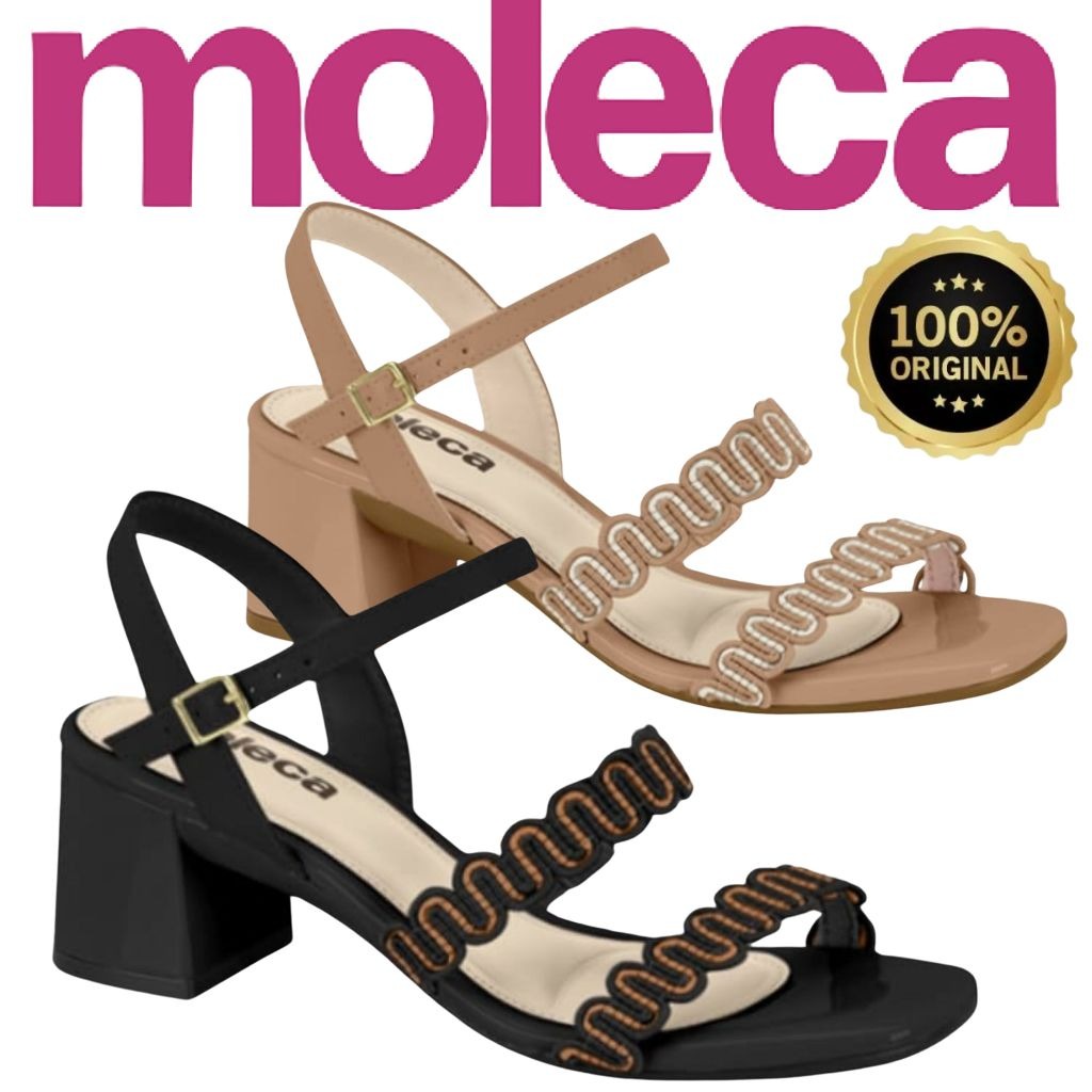 Sandália Moleca Feminina Salto Bloco 6 cm Ultra Comfort - Lançamento!